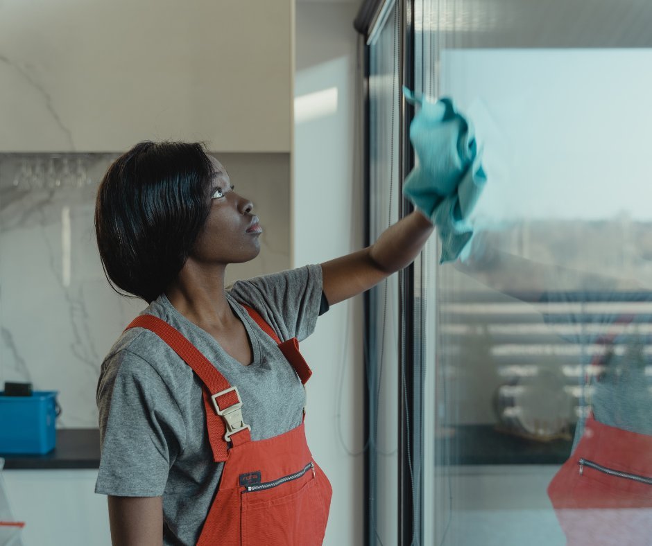 Professional cleaning service in action